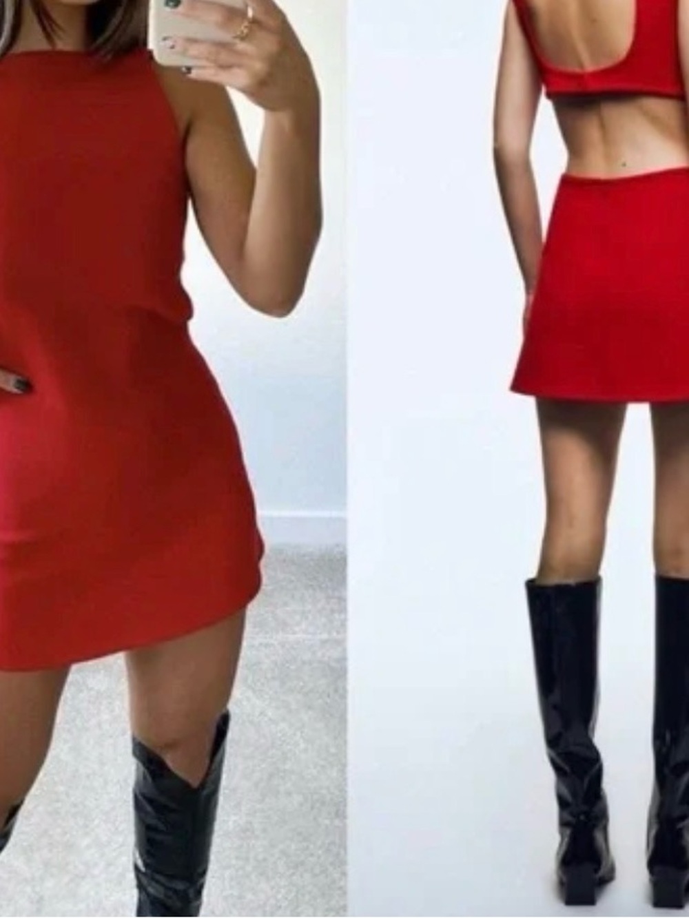 Zara Red Sleeveless Mini Dress